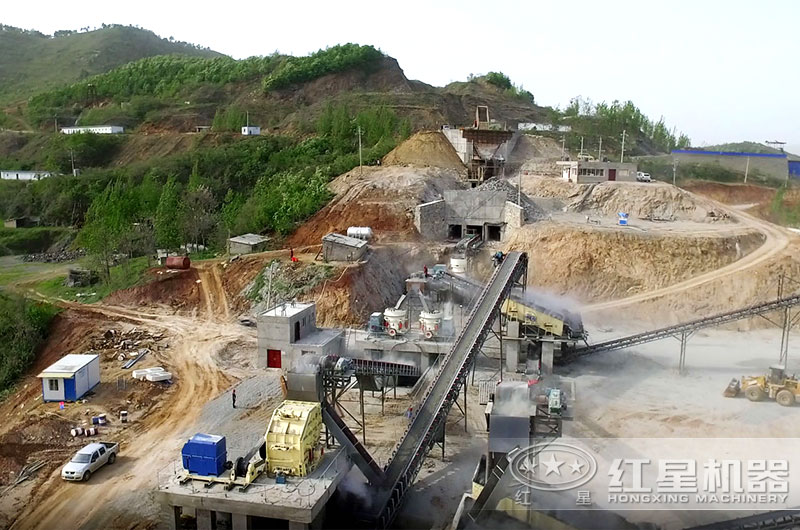 河南三門峽客戶碎石加工現場